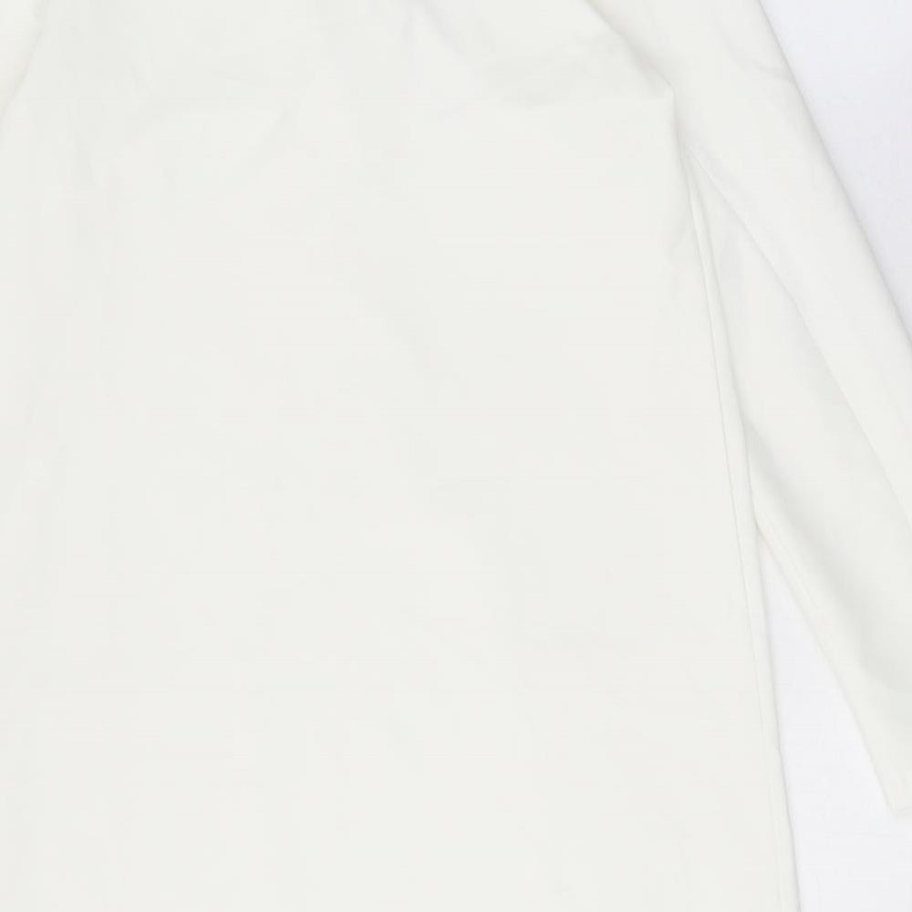 Zara Womens White Polyester A-Line Size XS Round Neck Pullover