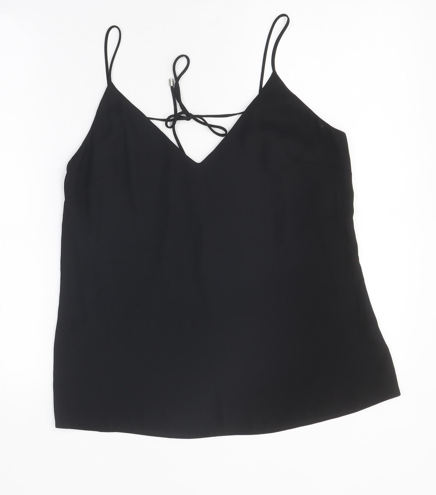 F&F Womens Black Polyester Jersey Tank Size 10 V-Neck