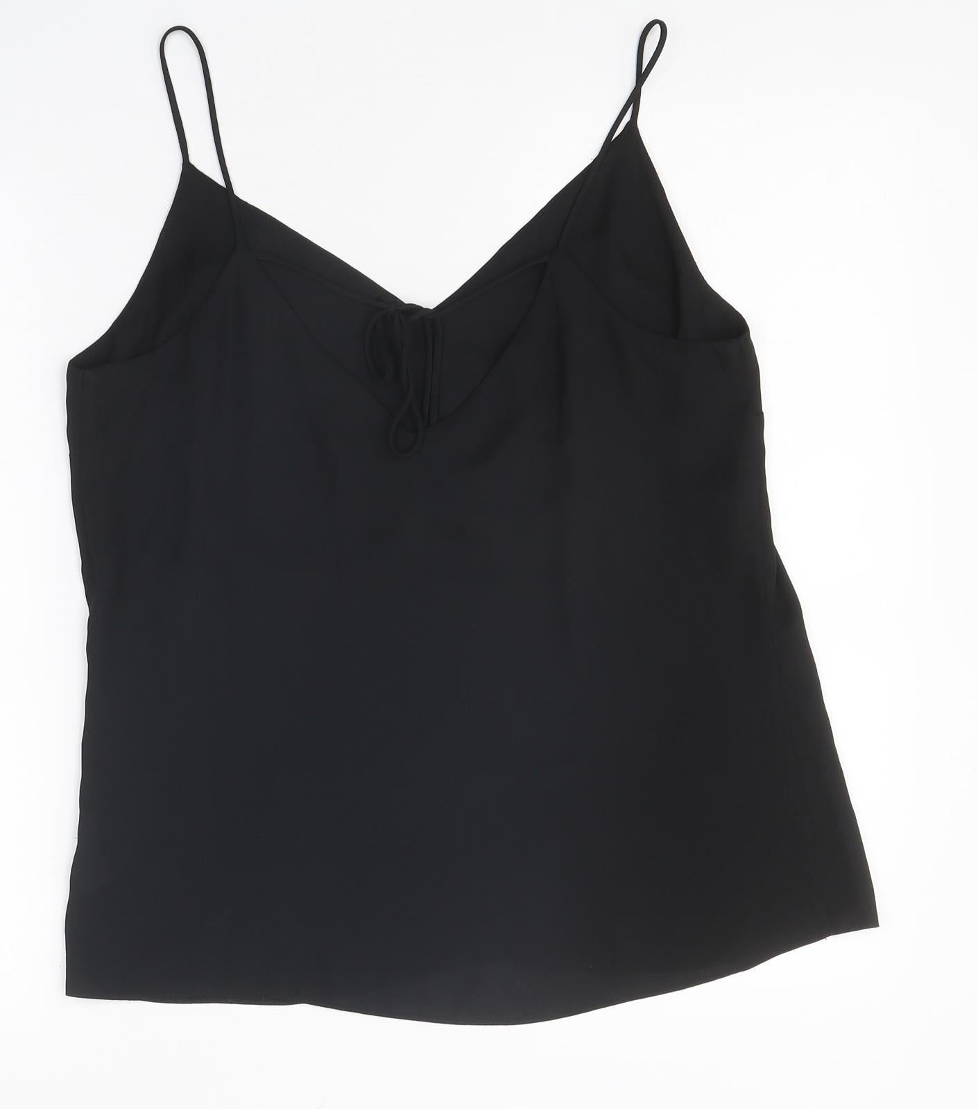 F&F Womens Black Polyester Jersey Tank Size 10 V-Neck