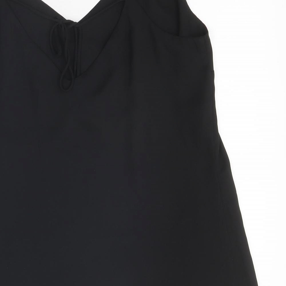 F&F Womens Black Polyester Jersey Tank Size 10 V-Neck