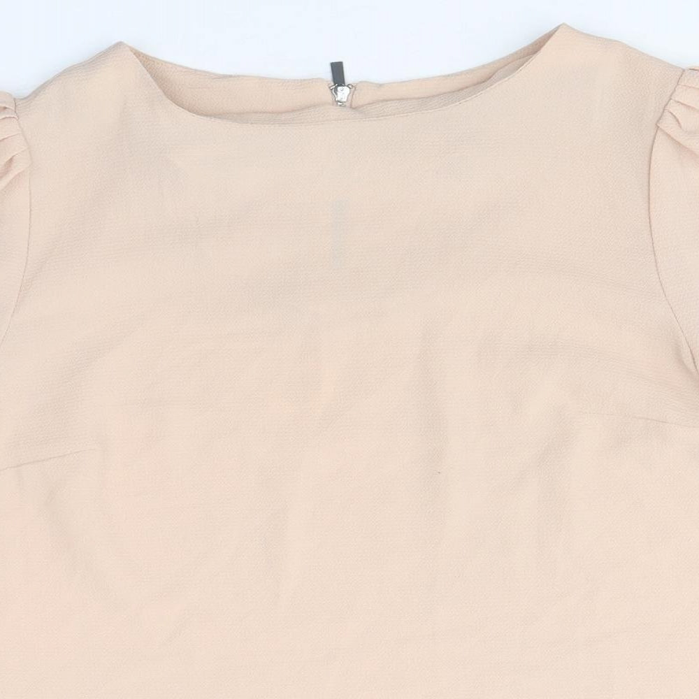 Dorothy Perkins Womens Pink Viscose Basic Blouse Size 12 Round Neck