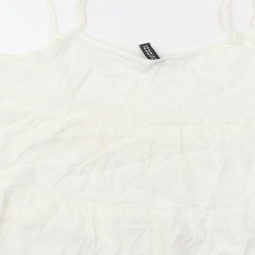 Devided Womens White Viscose Basic Tank Size 8 V-Neck