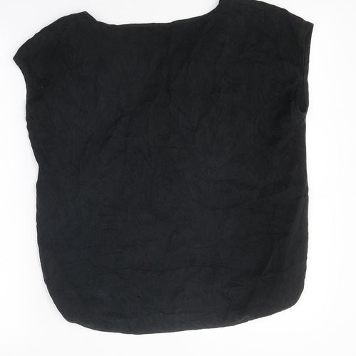 Putielal Womens Black Polyester Basic T-Shirt Size M Round Neck