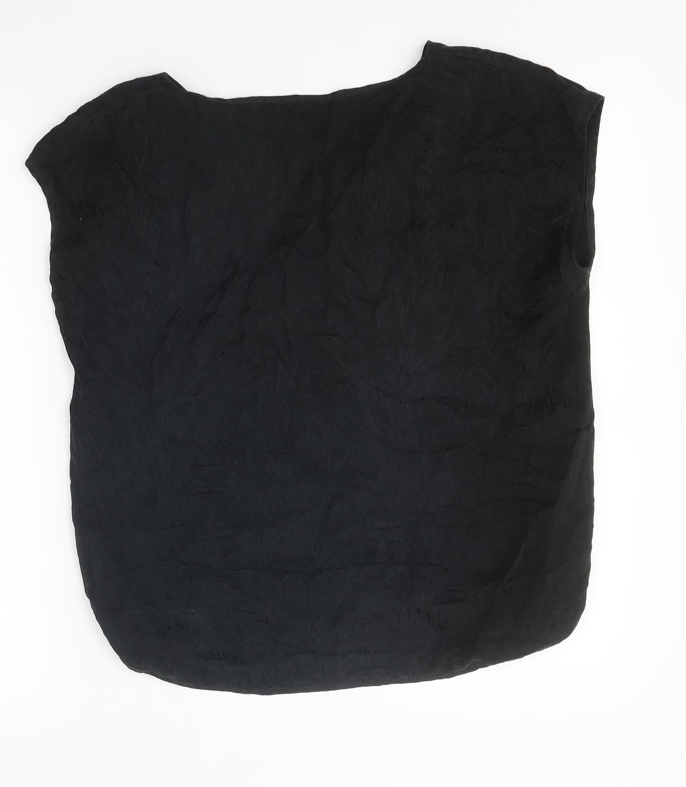 Putielal Womens Black Polyester Basic T-Shirt Size M Round Neck