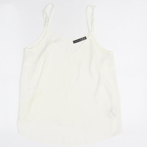 Atmopshere Womens White Polyester Camisole Tank Size 8 V-Neck
