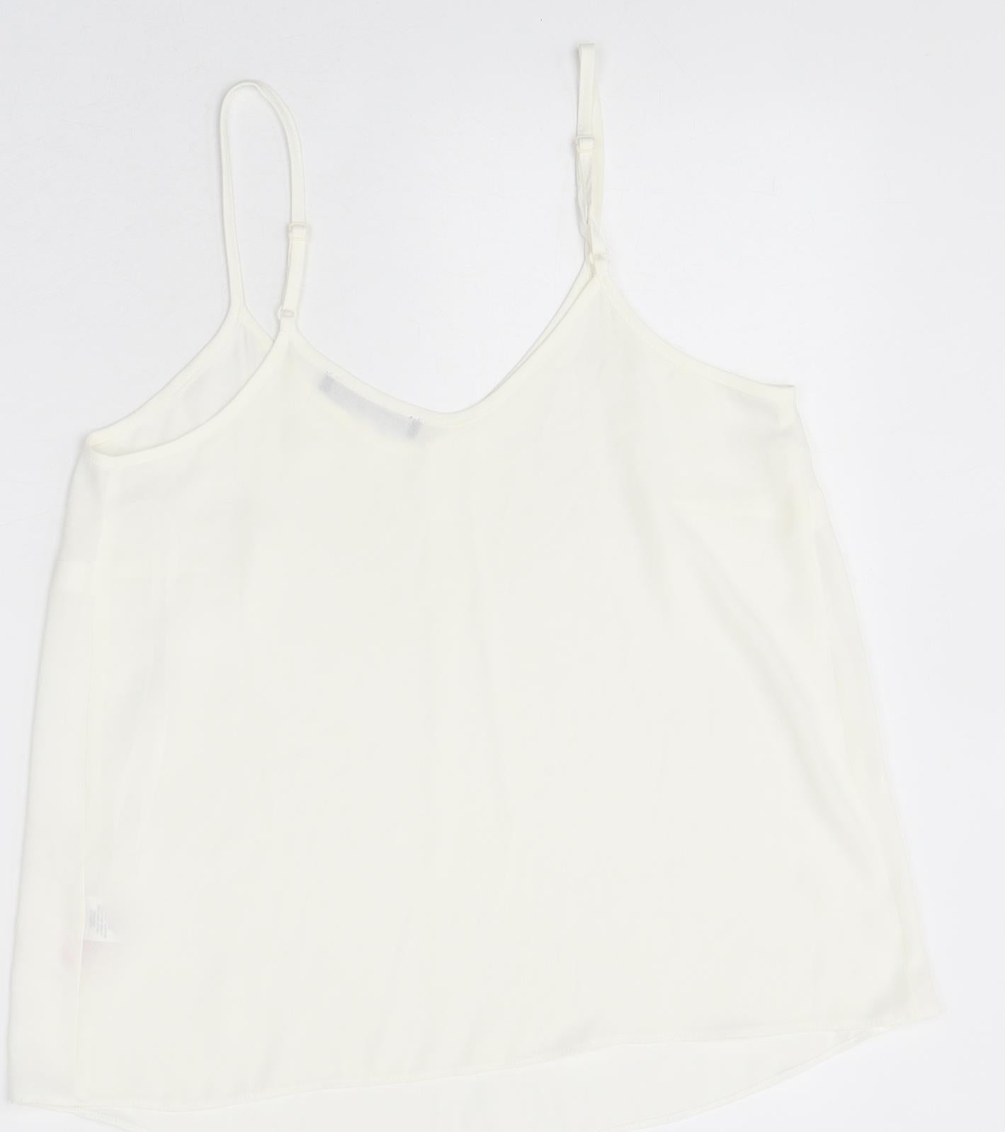Atmopshere Womens White Polyester Camisole Tank Size 8 V-Neck