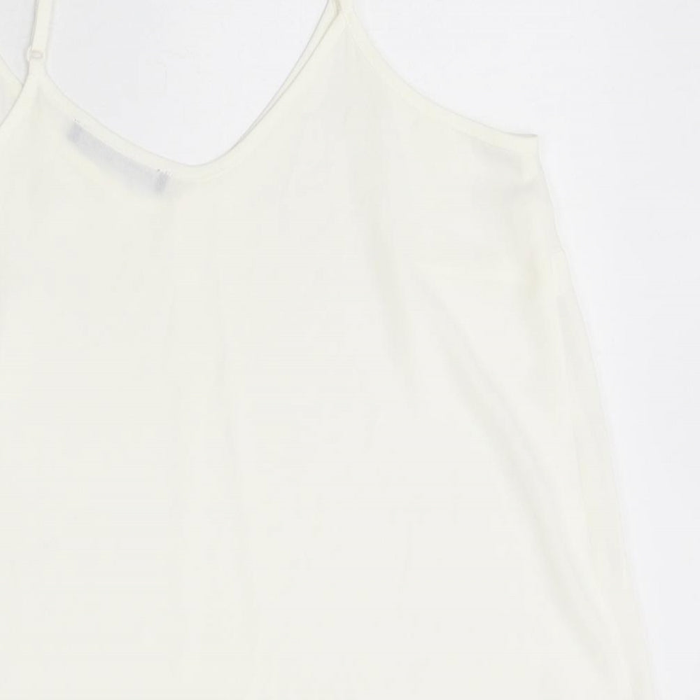 Atmopshere Womens White Polyester Camisole Tank Size 8 V-Neck