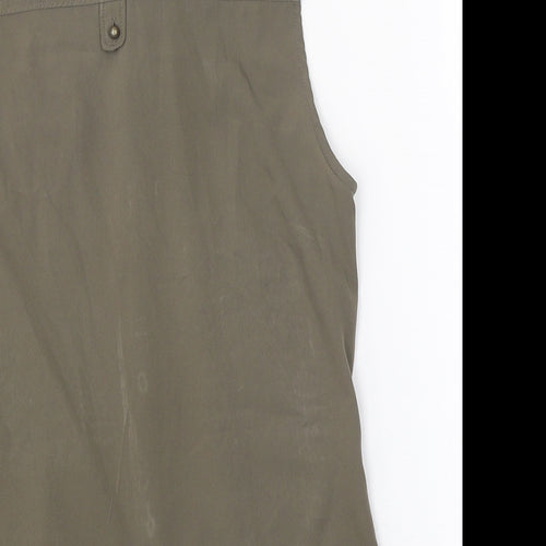 VERO MODA Womens Green Polyester Basic Button-Up Size S Mock Neck
