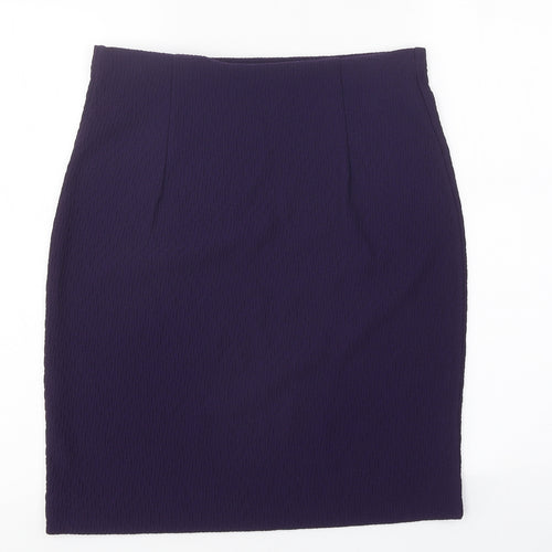 Roman Womens Purple Polyester Straight & Pencil Skirt Size 12