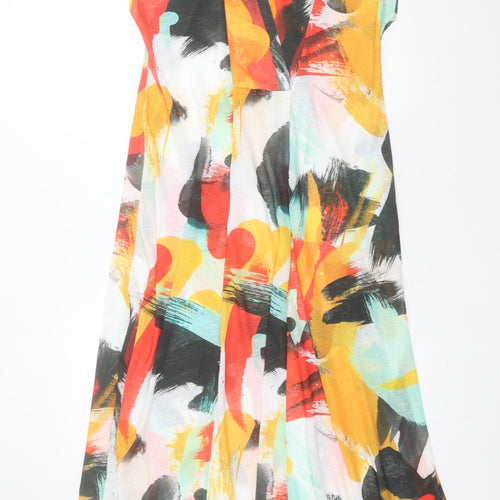 Zara Womens Multicoloured Geometric Polyester A-Line Size S Snap