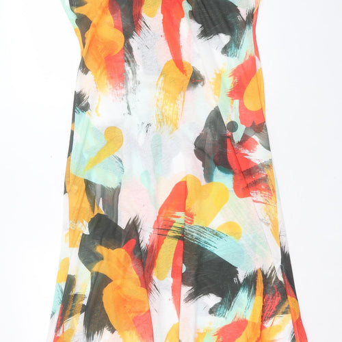 Zara Womens Multicoloured Geometric Polyester A-Line Size S Snap