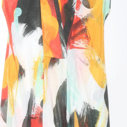 Zara Womens Multicoloured Geometric Polyester A-Line Size S Snap