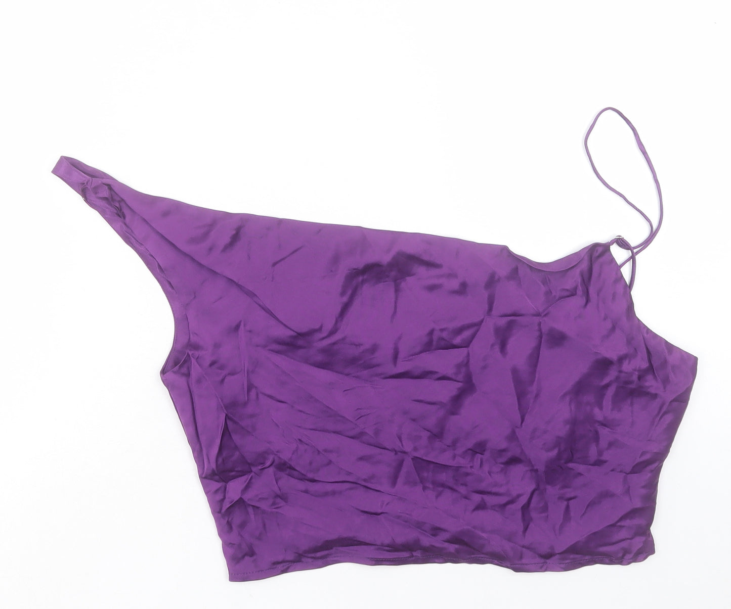 Zara Womens Purple Polyester Cropped Tank Size S Square Neck