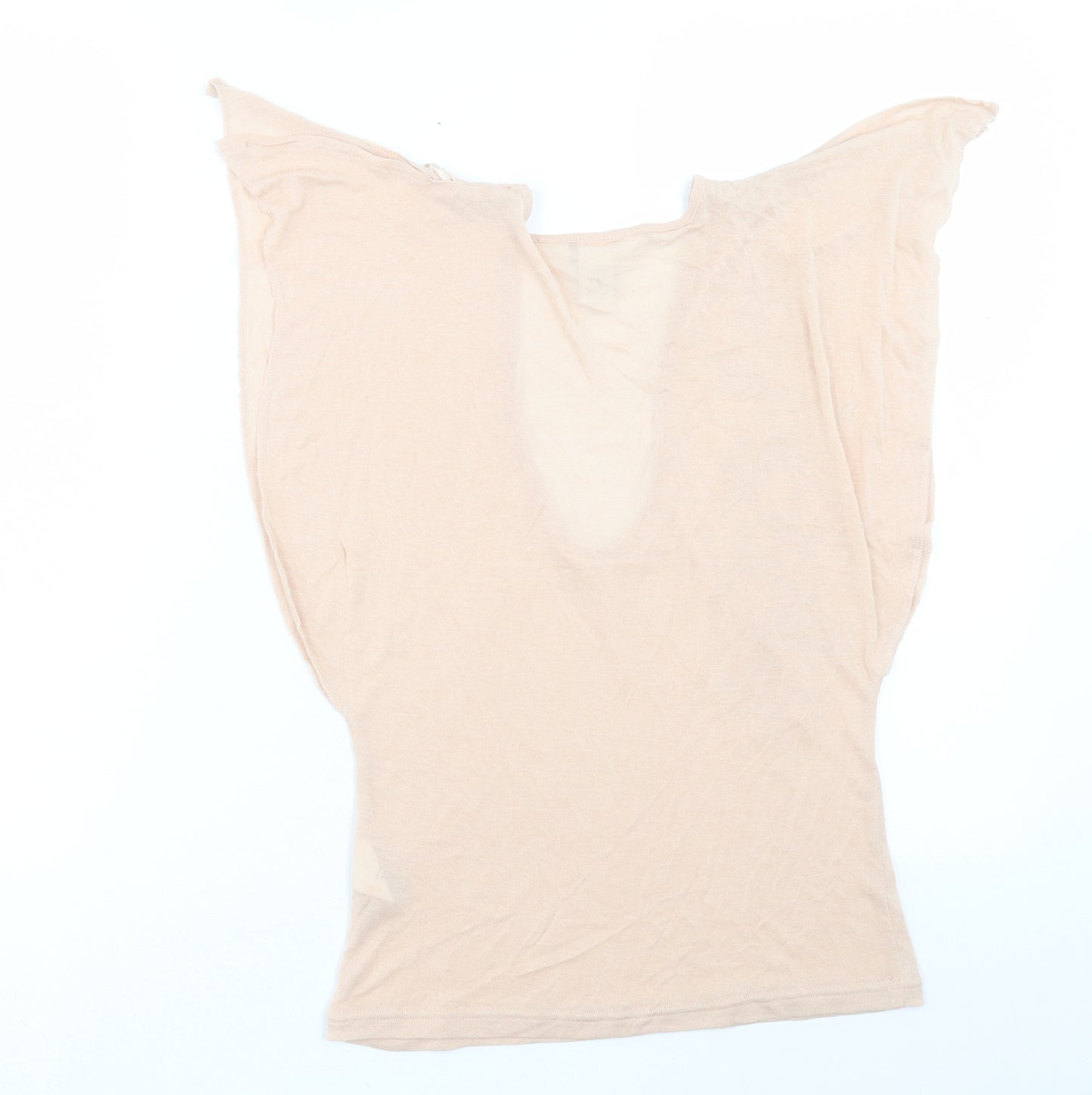 H&M Womens Pink Polyester Basic T-Shirt Size S V-Neck