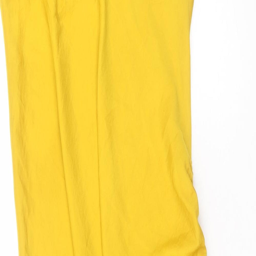 River Island Womens Yellow Polyester Sheath Size 12 Cowl Neck Pullover