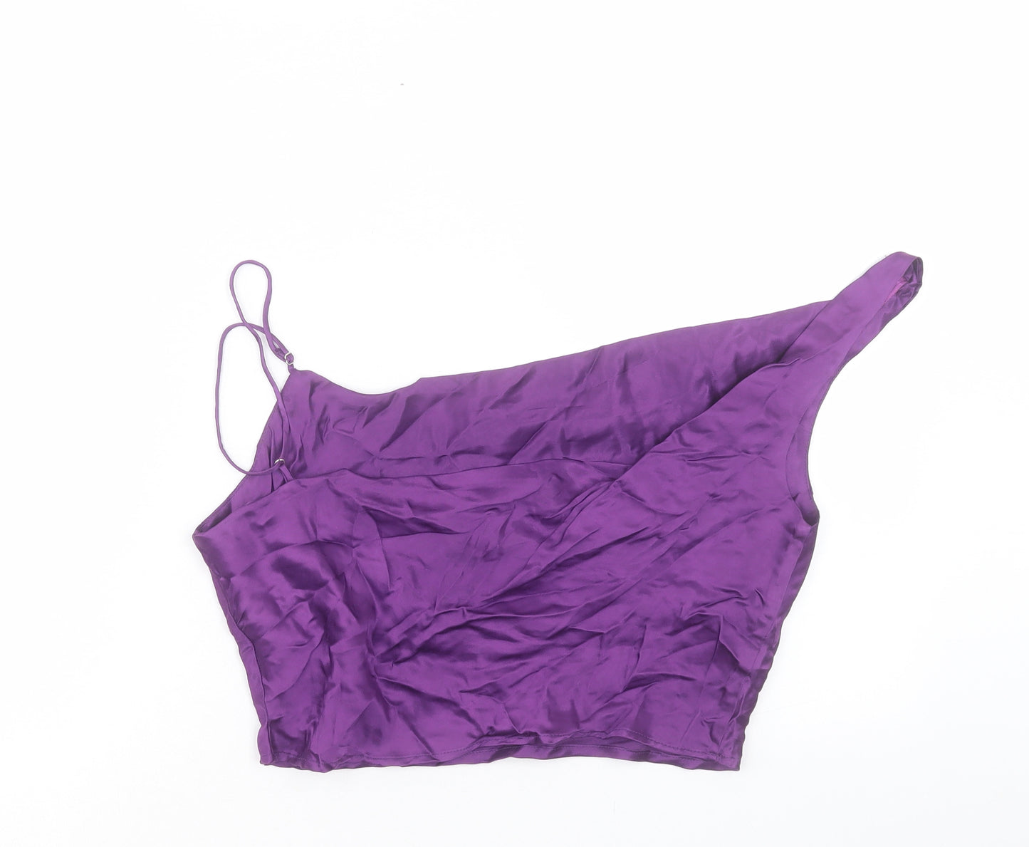 Zara Womens Purple Cropped Tank Size S Boat Neck