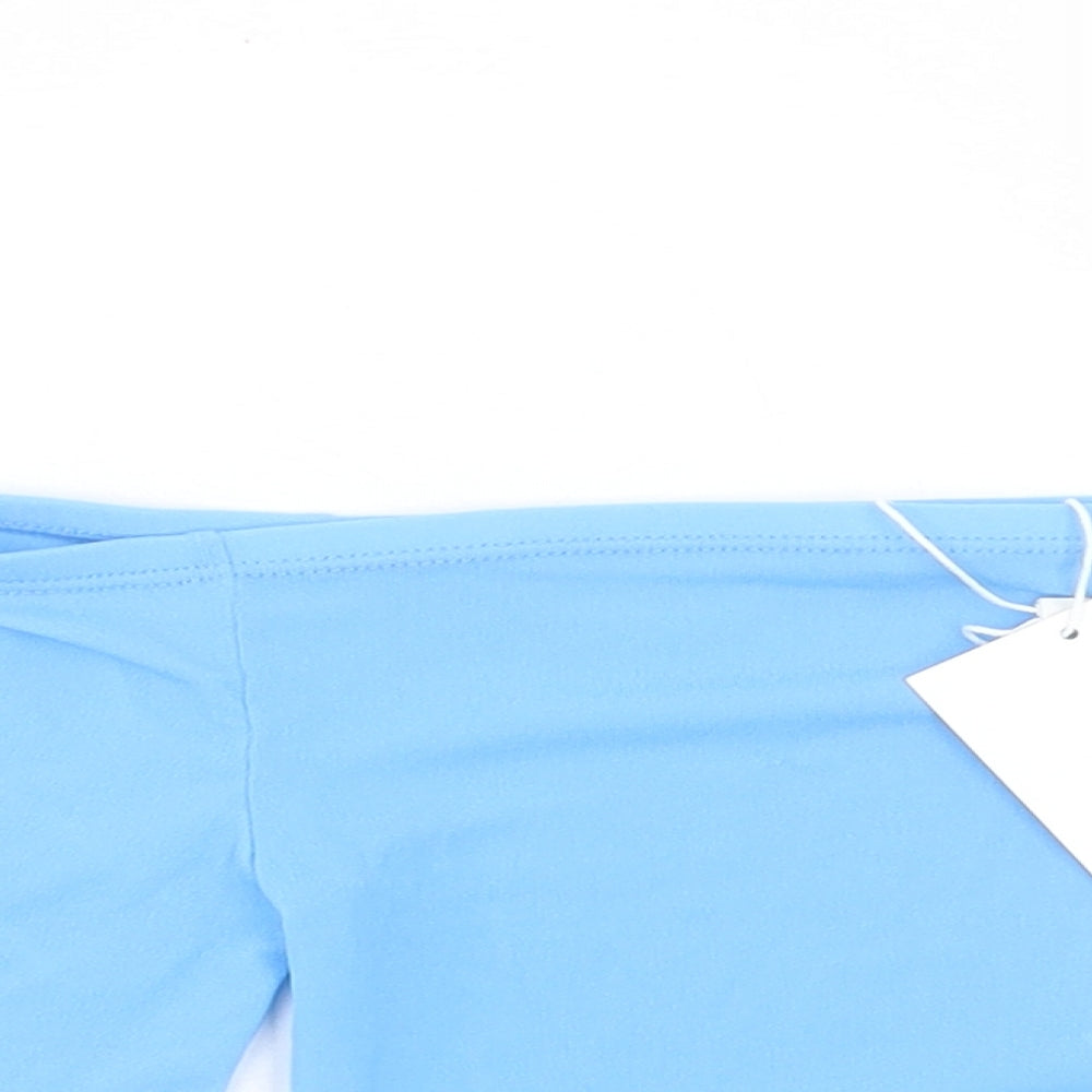 Zara Womens Blue Polyester Cropped T-Shirt Size S Off the Shoulder