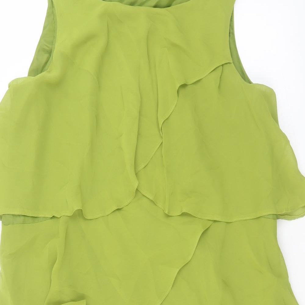 Debenhams Womens Green Polyester A-Line Size 14 Boat Neck Pullover