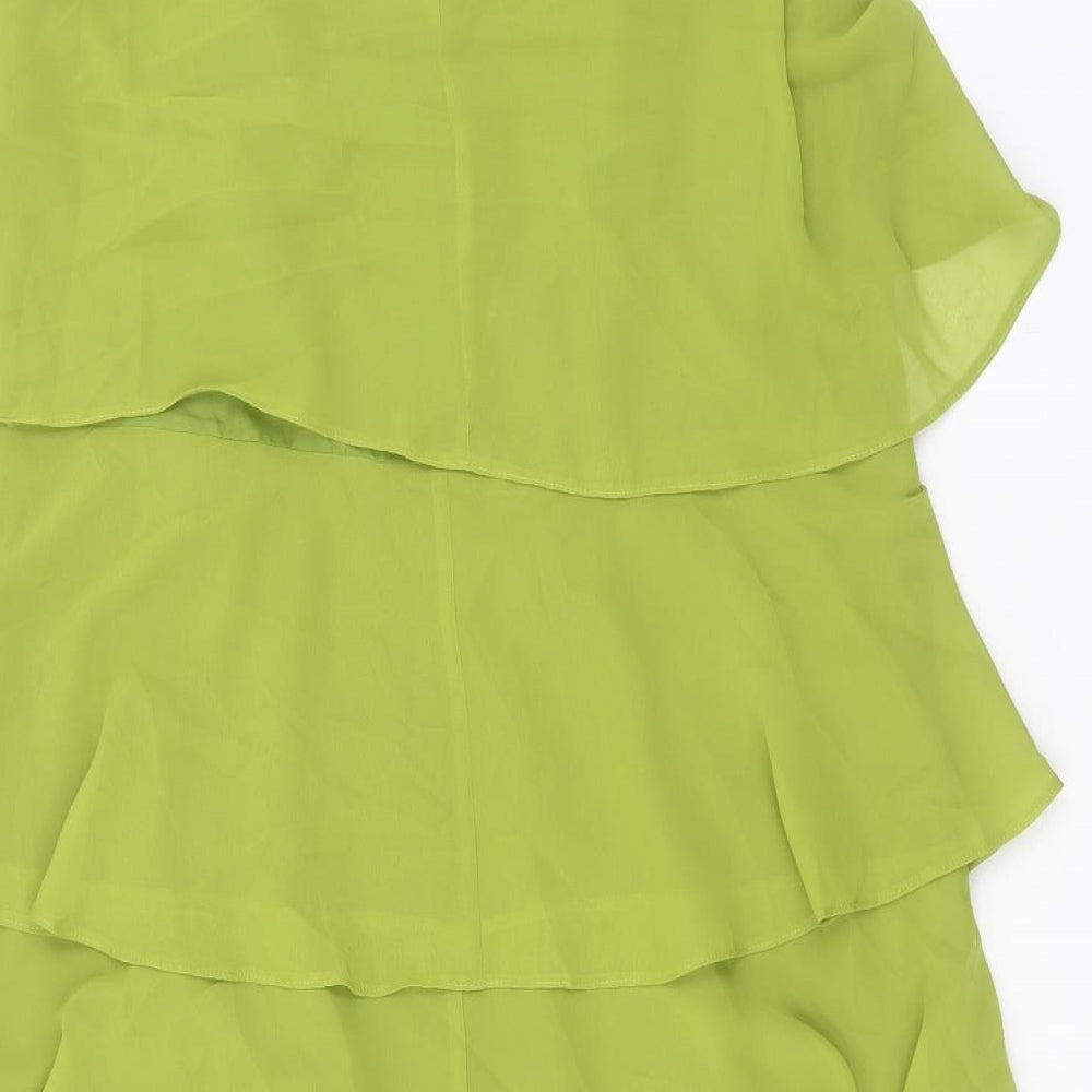 Debenhams Womens Green Polyester A-Line Size 14 Boat Neck Pullover