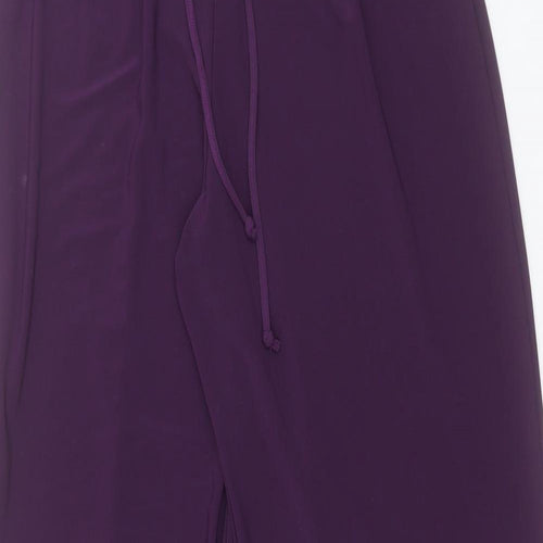 Saloos Womens Purple Polyester Trousers Size M L27 in Regular