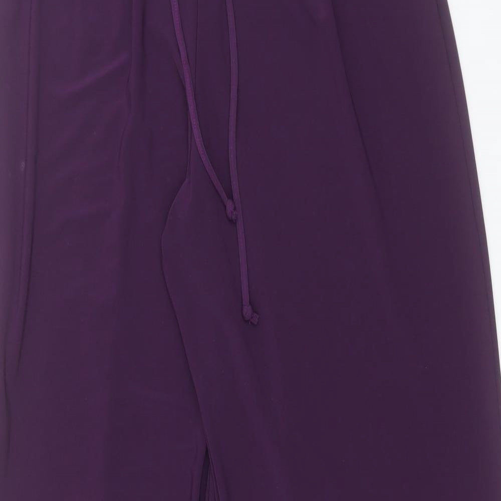 Saloos Womens Purple Polyester Trousers Size M L27 in Regular