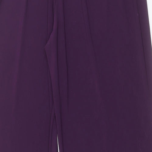 Saloos Womens Purple Polyester Trousers Size M L27 in Regular