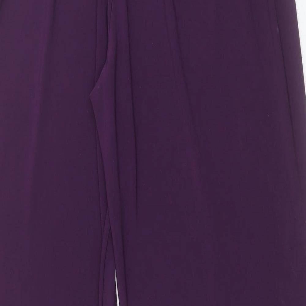 Saloos Womens Purple Polyester Trousers Size M L27 in Regular