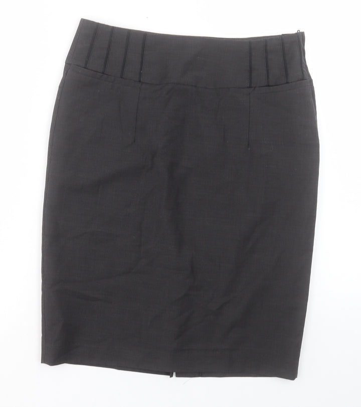 NEXT Womens Grey Polyester Straight & Pencil Skirt Size 10 Zip