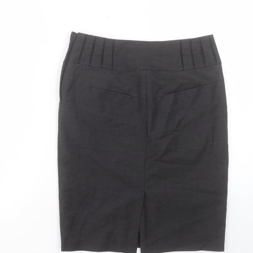 NEXT Womens Grey Polyester Straight & Pencil Skirt Size 10 Zip