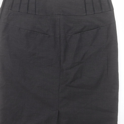 NEXT Womens Grey Polyester Straight & Pencil Skirt Size 10 Zip