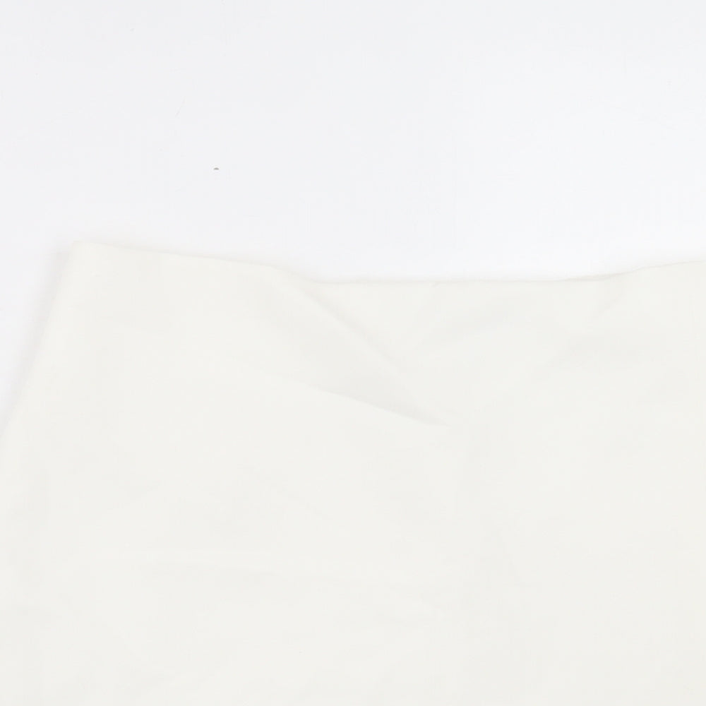 Zara Womens White Polyester Boyfriend Shorts Size XL L3 in Regular Zip