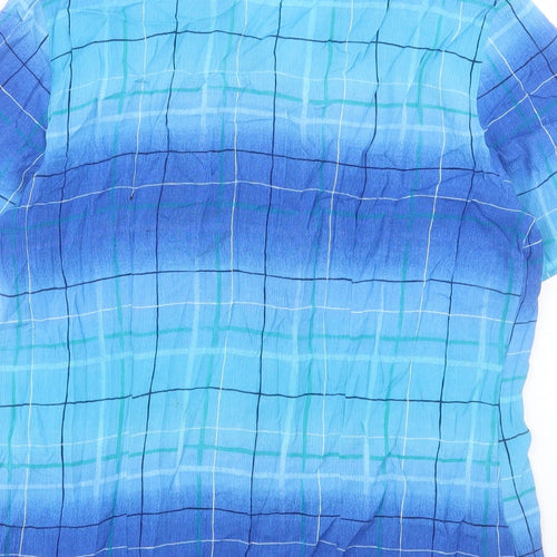 Berkertex Womens Blue Viscose Basic Button-Up Size 14 V-Neck
