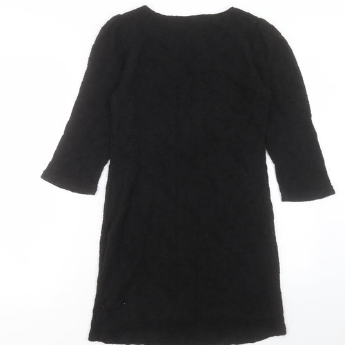 Pussycat London Womens Black Polyester Shift Size M Boat Neck Pullover