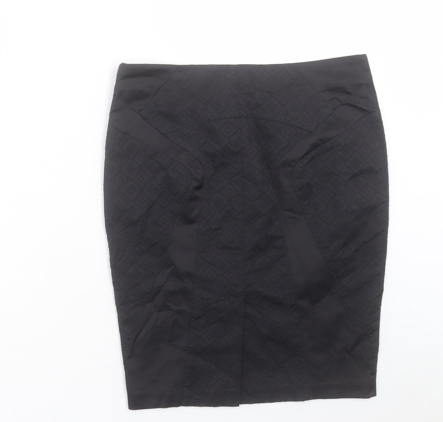 marcano Womens Black Cotton Straight & Pencil Skirt Size S Zip