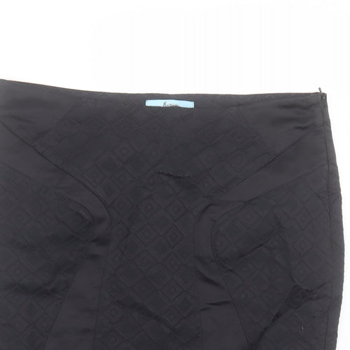 marcano Womens Black Cotton Straight & Pencil Skirt Size S Zip