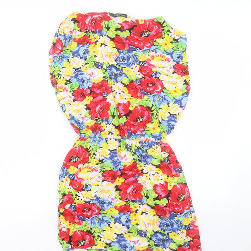 Miss Harvey Womens Multicoloured Floral Viscose A-Line Size 10 Crew Neck Pullover