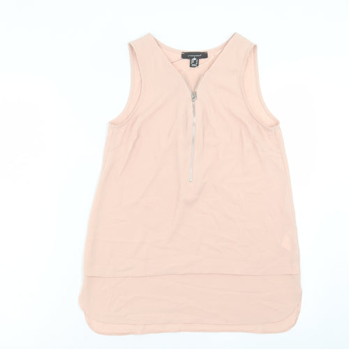 Atmosphere Womens Pink Polyester Basic Tank Size 8 V-Neck