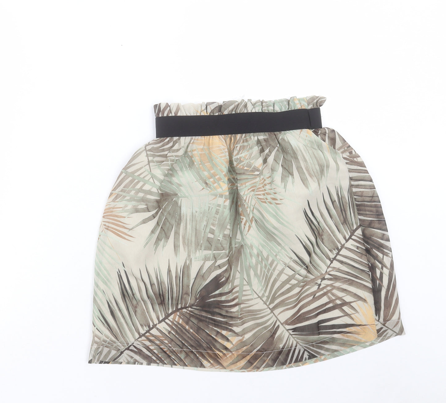 H&M Womens Green Geometric Polyester A-Line Skirt Size 6