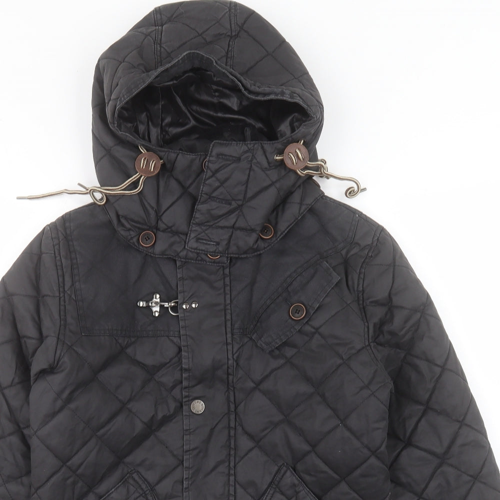 Soviet Mens Black Jacket Coat Size S Zip