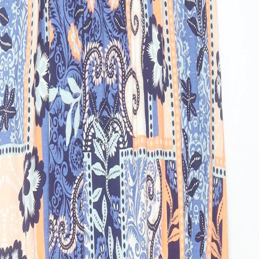 Yours Womens Multicoloured Geometric Viscose A-Line Size 14 V-Neck Pullover