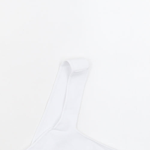 Zara Womens White Viscose Cropped Tank Size S One Shoulder