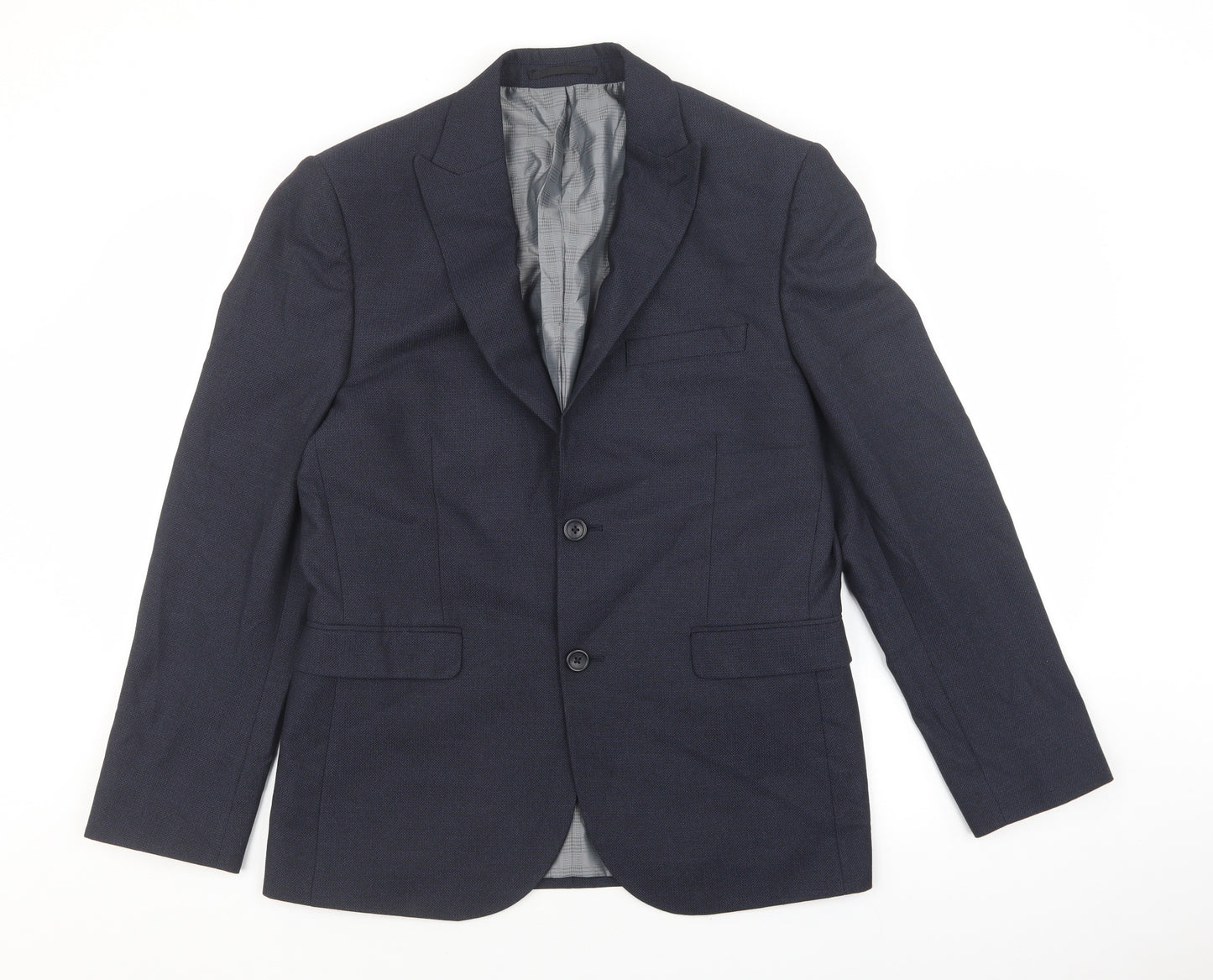 NEXT Mens Blue Polyester Jacket Suit Jacket Size 40 - Pocket detail