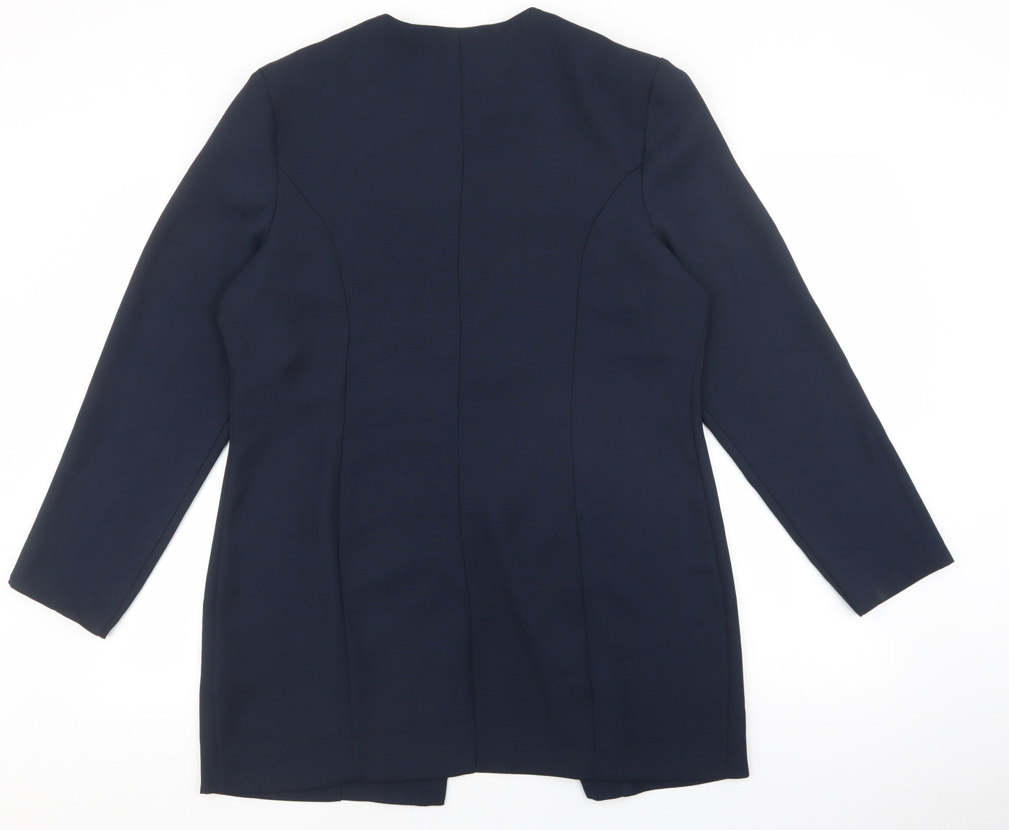 Mark Angelo Womens Blue Geometric Jacket Blazer Size 16 Button - Beads and floral design