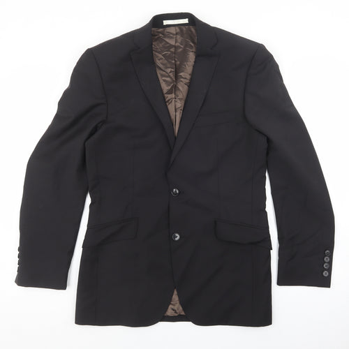 Burton Mens Black Wool Jacket Blazer Size 36 - Pockets on front