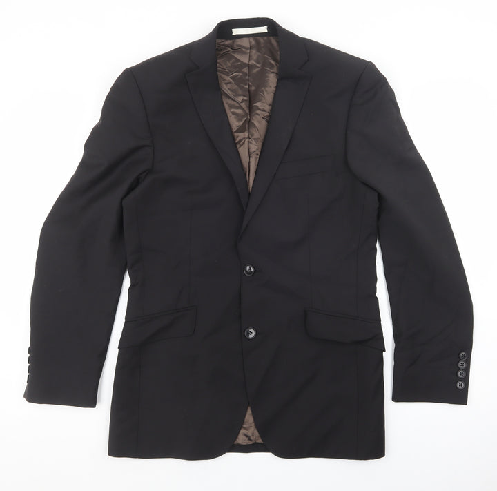 Burton Mens Black Wool Jacket Blazer Size 36 - Pockets on front