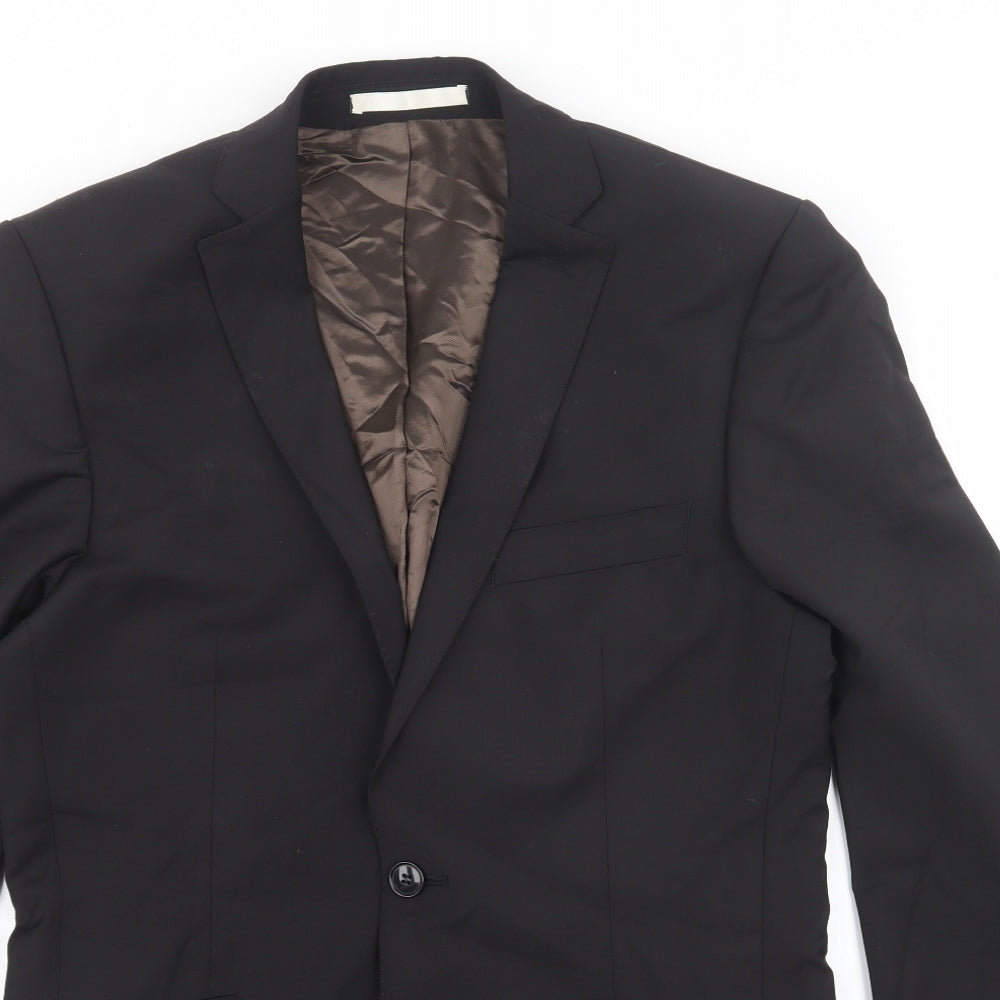 Burton Mens Black Wool Jacket Blazer Size 36 - Pockets on front
