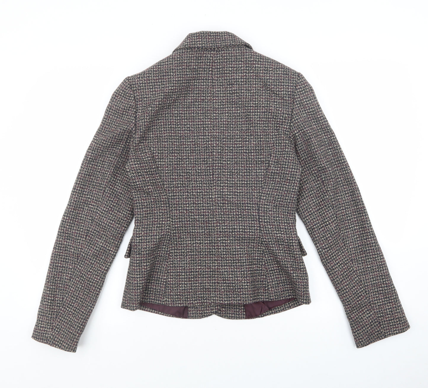 New Look Womens Multicoloured Plaid Jacket Blazer Size 10 Button - Pocket detail