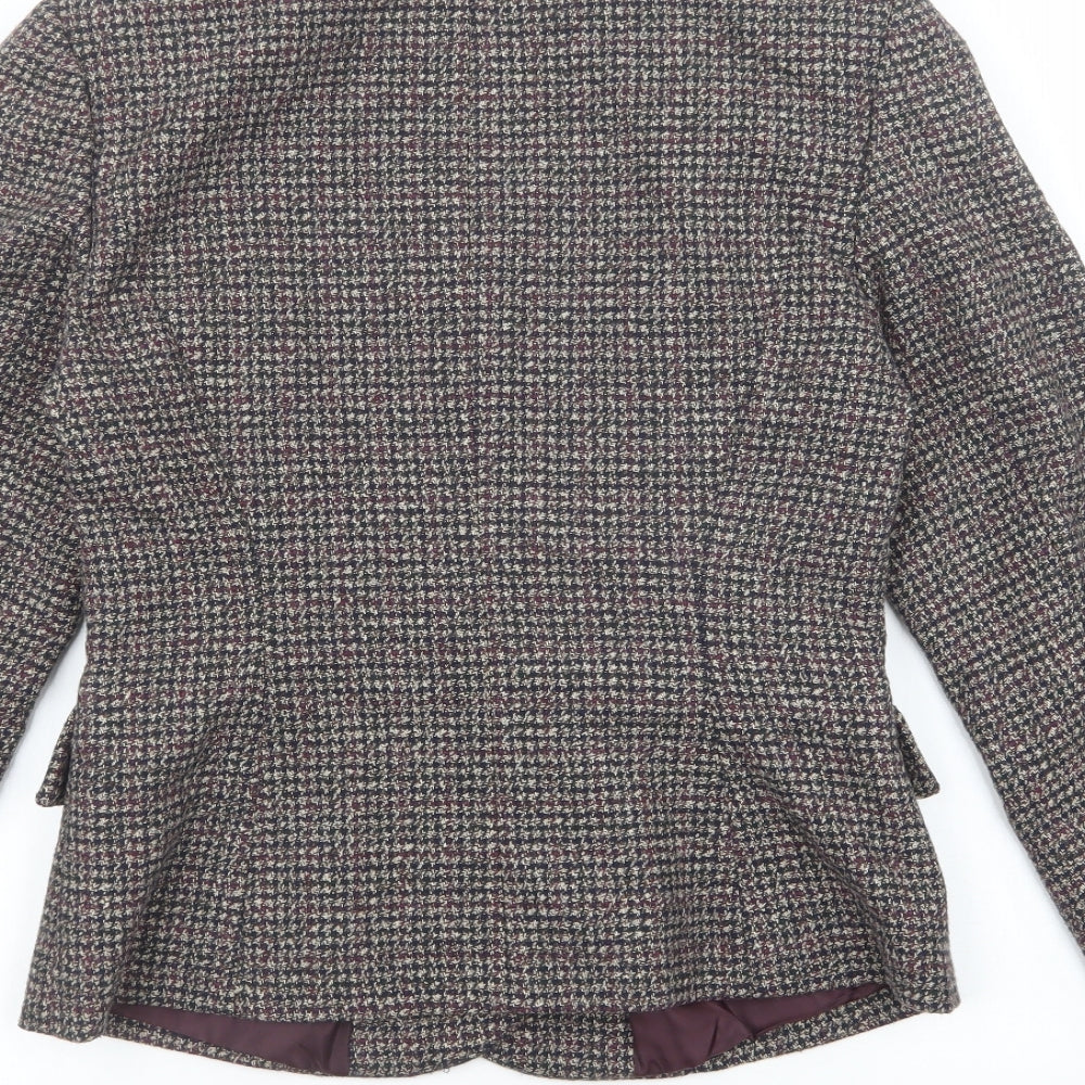 New Look Womens Multicoloured Plaid Jacket Blazer Size 10 Button - Pocket detail