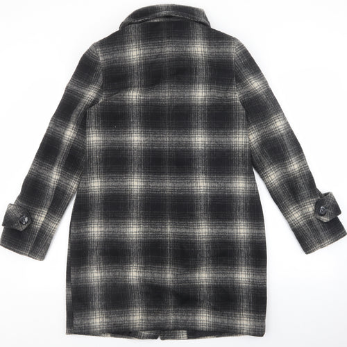 Debenhams Womens Multicoloured Plaid Trench Coat Coat Size 10 Button - Collared