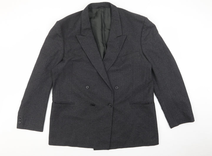 Bruce Corman Mens Grey Geometric Polyester Jacket Blazer Size 44